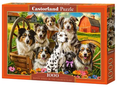 Obrázek produktu pro Puzzle 1000 Šťastní psi na venkově C-105410-2