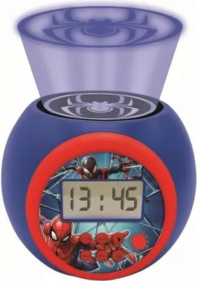 Produktbild von Spider-Man Projektionswecker Lexibook, 3-Farben Projektion, LCD Bildschirm, Snooze Funktion, Timer