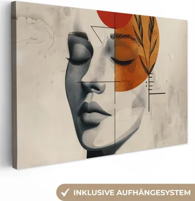 Obrázek produktu pro OneMillionCanvasses® - Obrazy na plátně - Obličej - Kruhy - Umění - Moderní, nástěnné umění, nástěnné dekorace Obývací pokoj, 120x80cm