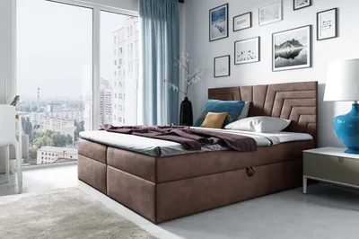 Produktbild von Polsterbett mit gestepptem Kopfteil SUSANA – 200x200, Altrosa + GRATIS Topper