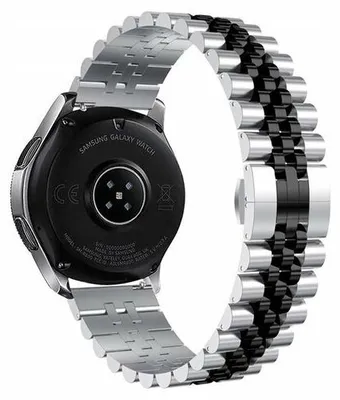 Produktbild von By Qubix Edelstahlarmband - Silber / Schwarz - passend für Garmin Vivoactive 6 / Vivoactive 5 / Vivoactive 3