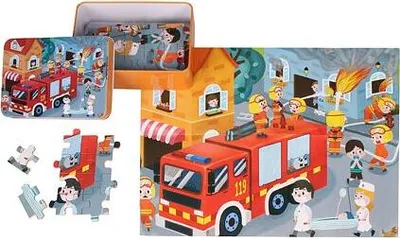 Image de Puzzle camion de pompiers 100 pièces