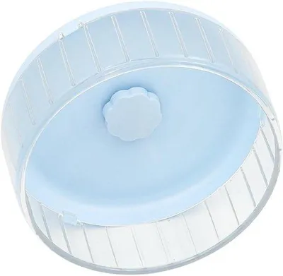 Produktbild von Leises Hamsterrad 17 cm Blau Transparent mit Edelstahlkugellagern, simuliert Wüstenboden-Rennen