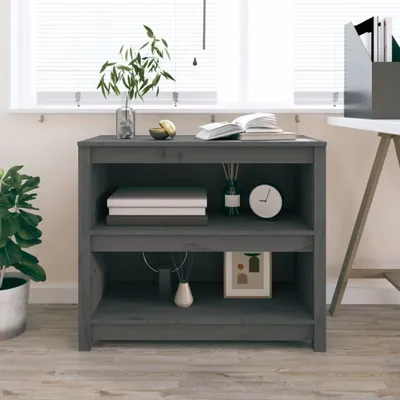 Image de The Living Store Bibliothèque Gris 80x35x68 cm Pin massif