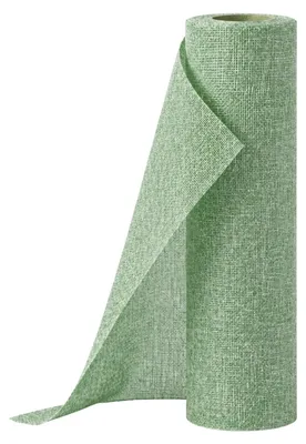 Produktbild von G.schmückt Tischband Jute-Leinen-Optik, Tischläufer auf Rolle zuschneidbar, schmale Tischdecke, Tischdeko Basis für Feste Grün 6m x 30cm