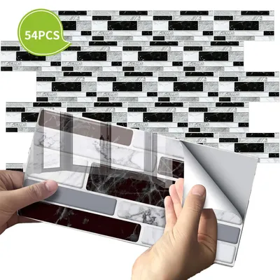 Produktbild von Fliesenaufkleber 54 Stück Fliesenaufkleber 20 x 10 cm Selbstklebende Fliesenfolie (54 St), Wandpaneele Wasserfes Sticker für Küche Backsplash Badezimm