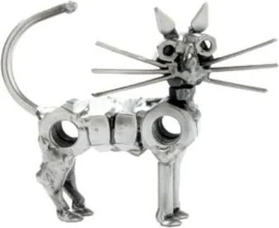 Immagine prodotto di Figurina in metallo "Gatto in piedi", realizzata a mano