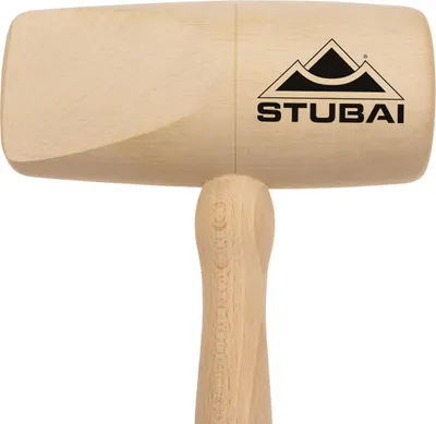 Produktbild von STUBAI Holzhammer rund in Keilform 80 × 180 mm | Holz-Deckhammer mit Weißbuchen-Kopf & Eschenstiel | ergonomisch & lackiert | für Spengler