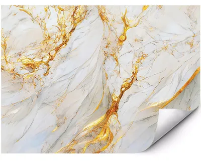 Produktbild von Selbstklebende Fototapete Marmor mit goldenen Glanzströmen für elegante Interieurs 300x210 cm