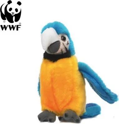 Obrázok produktu pre WWF plyšová hračka papagáj žltoprsý (so zvukom, 14 cm) realistická plyšová hračka