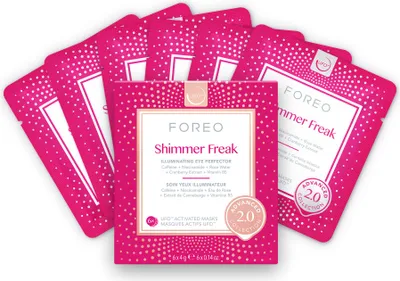 Produktbild von FOREO Shimmer Freak Advanced Collection 2.0 UFO-aktivierte Gesichtsmaske Rosenwasser Niacinamid 6 Masken