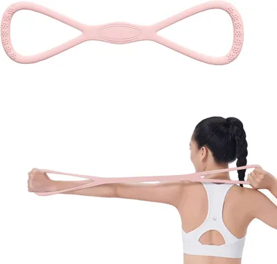 Produktbild von Fitness-Widerstandsband 8, Naturlatex, mit Griffen, für Schultertraining, für Heimtraining
