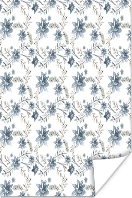 Produktbild von MuchoWow® Poster Blumen - Blau - Pflanzen 60x90 cm - Wanddekoration