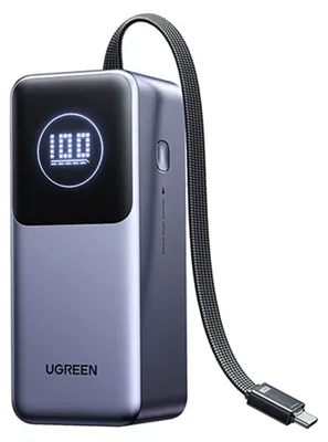 Image de Batterie externe avec affichage numérique, 20000mAh, USB, 2x Type-C, 130W, 20000mAh - Ugreen PB723 (55365B) - Gris