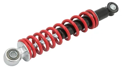 Image de Amortisseur de moto de 250 mm (9,8 pouces) avec ressort rouge, modèle universel pour motos tout-terrain, pit bikes, quads et karts de 50 à 125 cm³