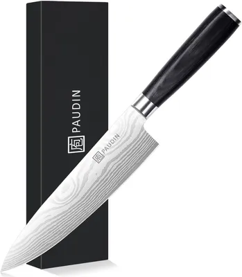 Immagine prodotto di PAUDIN KW1 Coltello multiuso – 20 cm – Coltello da cucina professionale in stile giapponese – Versatile