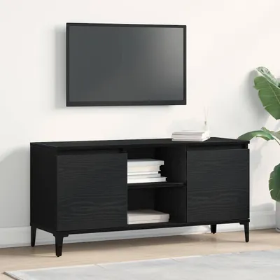Immagine prodotto di Maison Exclusive - Mobile TV 102 x 35 x 50 cm, colore nero, finitura effetto legno di quercia, realizzato in materiale composito