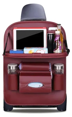 Immagine prodotto di Organizzatore per auto, coprisedili posteriori in ecopelle con supporto per tablet, colore rosso scuro, confezione da 1