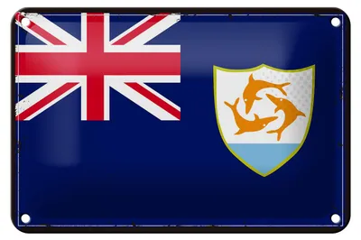Produktbild von Blechschild Flagge Anguillas 18x12cm Retro Flag of Anguilla