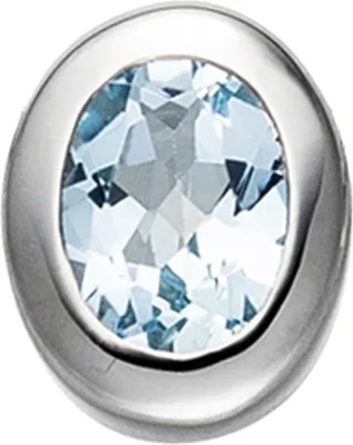 Produktbild von JOBO Anhänger oval 925 Sterling Silber rhodiniert 1 Blautopas blau hellblau