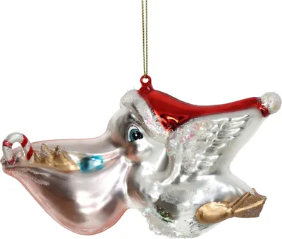 Produktbild von Christbaumschmuck Glas 15,2cm Pelikan Figur Silber