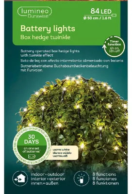 Produktbild von LED Durawise Buxus-Netz Twinkle Effekt Ø 50cm schwarz/warmes weiss