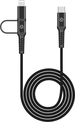 Produktbild von Celly USB-Ladekabel USBC2IN1 Nylon