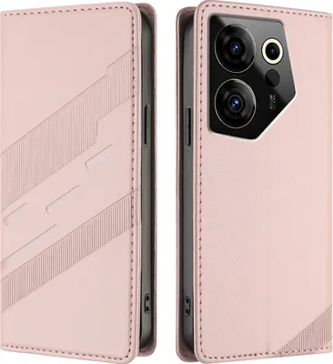 Produktbild von Hülle für Tecno Camon 20 Premier, Kunstleder Brieftaschen Handyhülle mit Kartenfach und Standfunktion Pink