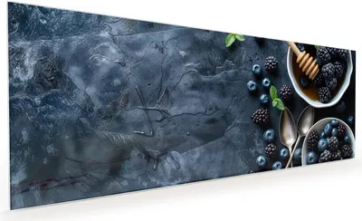 Produktbild von Küchenrückwand Spritzschutz Glas mit Motiv Blaubeeren Stillleben 40 x 40 cm