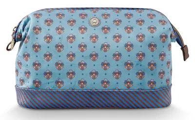 Image de Pip Studio trousse de toilette Cooper Cosmetic Purse Jaipur Flower Blue bleu clair