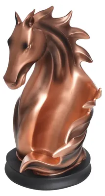 Produktbild von Weinflaschenhalter, einzigartiges Pferdestatue-Design, langlebige Harzkonstruktion, Rotes Kupfer