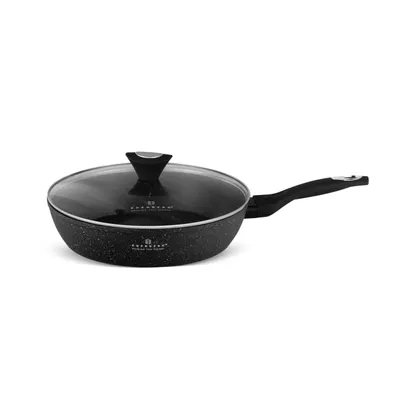 Image de Poêle à frire 24cm Edenberg Poêles à induction avec couvercle en verre- Aluminium avec revêtement en marbre EB-5715
