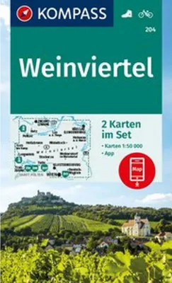 Obrázek produktu pro KOMPASS sada turistických map 204 Weinviertel (2 mapy) 1:50 000