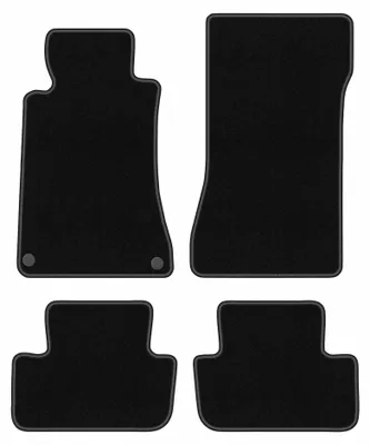 Image de Tapis de sol en moquette pour Mercedes CLK W209 1997-2009 (coupé) – jeu 4 pièces, noirs, sur mesure – Wielganizator BASIC