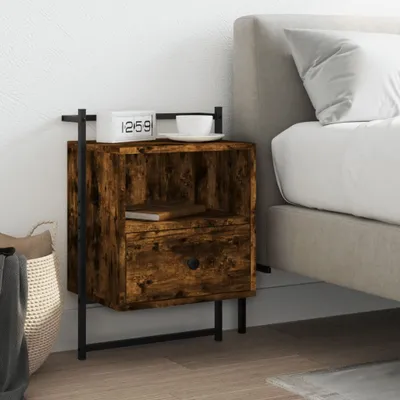 Obrázok produktu pre vidaXL Nástenný nočný stolík Smoked Oak 40x30x61 cm odvodený výrobok z dreva