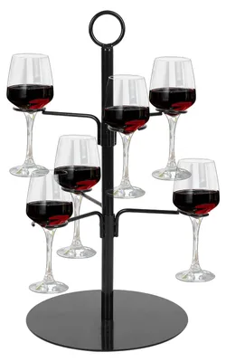Cocktail-Baumständer, 2 Ebenen, 6 Halter, Metall, für Gläser