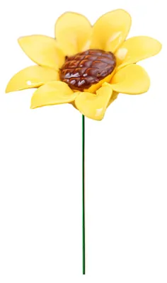 Produktbild von Keramikblume mit Stiel, realistische, handgefertigte Kunstblume, Vase für Zuhause, Büro, Wohnzimmer, farbenfrohe Dekoration aus künstlichen Blüten