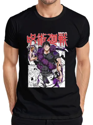 Zdjęcie produktu dla 呪術廻戦 Koszulka męska Curse Sword Manga Gloomy Anime Aesthetics Fan Gift, czarny, XXL