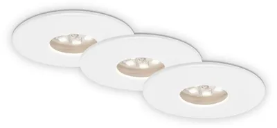 Immagine prodotto di Lampada da incasso a LED, set da 3, 1,8 W, 3000K, IP44, plastica bianca, Ø4,5 cm Briloner
