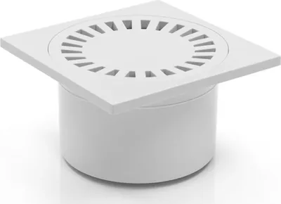Obrázok produktu pre Sprchový odtok Kúpeľňový odtok Podlahový odtok 150 x 150 mm DN 50 biely (321 P)
