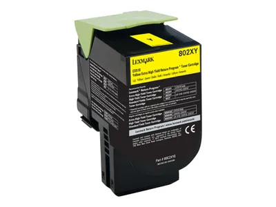 Produktbild von 802XY Rückgabe-TonerGelb extra Kapazität 4000 Seiten kompatibel zu den Modellen / CX510de / CX510dhe / CX510dthe