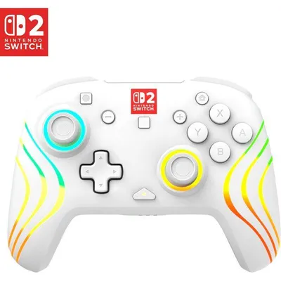 Zdjęcie produktu dla Bezprzewodowy kontroler do gier RGB - TURTLE BEACH - Afterglow Wave dla Nintendo Switch 2 - Biały