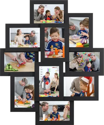 Image de Collage de cadres photo avec 10 photos, noir