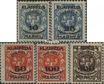 Produktbild von Briefmarken Memelgebiet 1922 Mi 124-128 (kompl.Ausg.) mit Falz Klaipeda