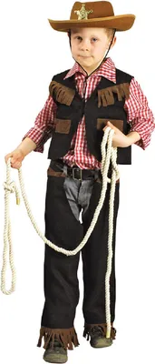 Produktbild von T2872-116-128 schwarz-braun Kinder Cowboyanzug Sheriffkostüm Gr.116-128