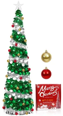 Immagine prodotto di Albero di Natale artificiale, altezza 180 cm, con stella e decorazioni
