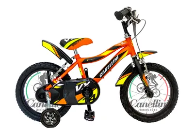 Produktbild von Kinderfahrrad MTB Canellini VORTEX 14" - Orange/Schwarz/Gelb