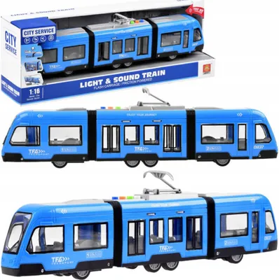 Image de Grand jouet tramway sons et lumières bleu 930B