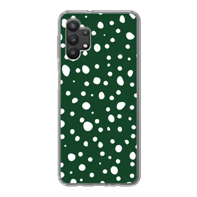 Produktbild von MuchoWow® Handyhülle Schutzhülle Hülle für Samsung Galaxy A32 5G Polka dots - Weiß - Grün Silikon Softcase Handy Hülle - Softcase