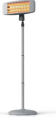 Image de Brandson Chauffage radiant avec télécommande pour terrasse - Lampe chauffante Chauffage radiant pour terrasse - 3 niveaux de puissance - Indicateur de puissance LED - Chauffage radiant pour table à langer pour bébés